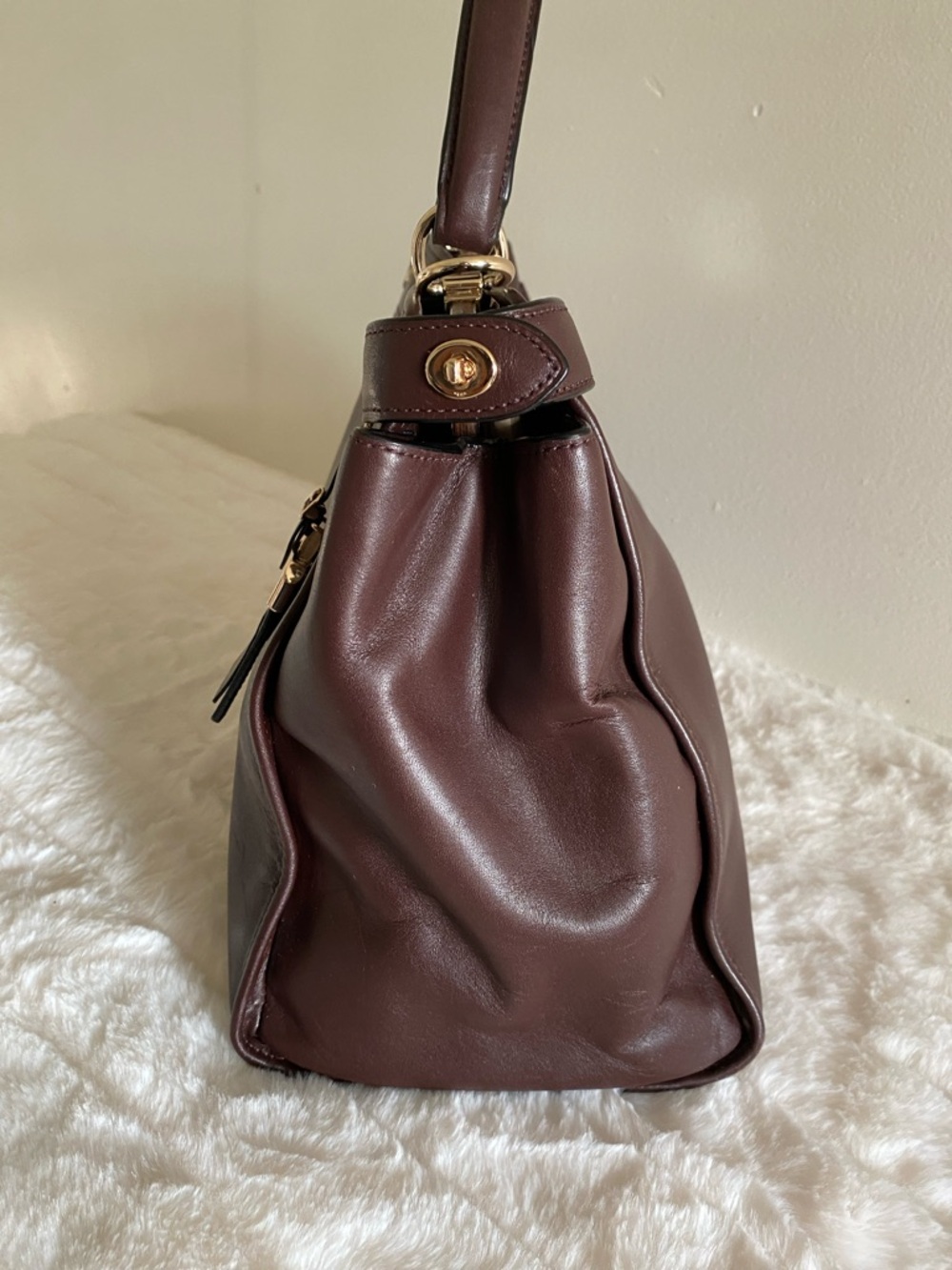 COACH Gramercy Leather Satchel in Oxblood - Picture 6 of 16